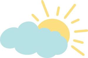 Sun with cloud illustration vector