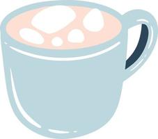 A cup of hot chocolate with marshmallows illustration vector
