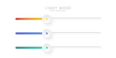 elegante barra deslizante 3d ui en modo de luz vector