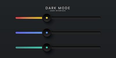 elegante barra deslizante 3d ui en modo oscuro vector