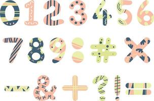 Fun learning numbers illustration set vector