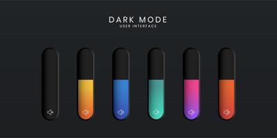 Elegant 3D Volume Bar UI in Dark Mode vector