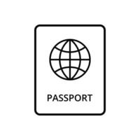 icono de línea de pasaporte aislado vector