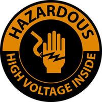 Warning Hazardous High Voltage Inside Sign On White Background vector