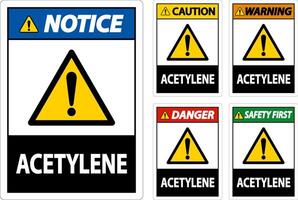 Danger Acetylene Sign On White Background vector