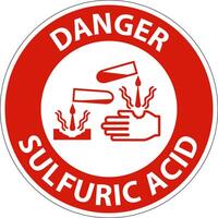 Danger Sulfuric Acid Sign On White Background vector