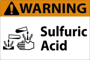 signo de advertencia de ácido sulfúrico sobre fondo blanco vector
