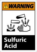 signo de advertencia de ácido sulfúrico sobre fondo blanco vector