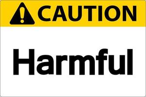 Harmful Caution Sign On White Background vector