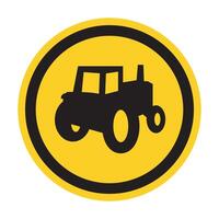 Farm Machinery Crossing Sign On White Background vector