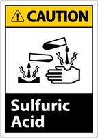 Caution Sulfuric Acid Sign On White Background vector