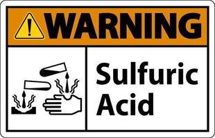 Warning Sulfuric Acid Sign On White Background vector