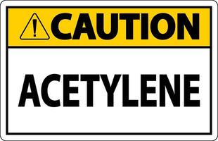 Caution Acetylene Sign On White Background vector