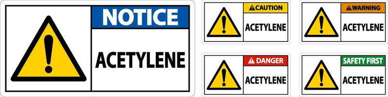 Danger Acetylene Sign On White Background vector