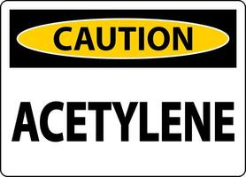 Caution Acetylene Sign On White Background vector