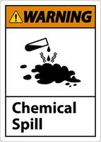 Warning Chemical Spill Sign On White Background vector