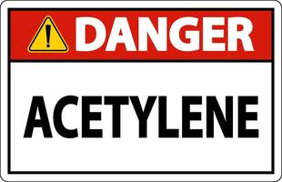 Danger Acetylene Sign On White Background vector