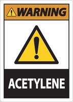 Warning Acetylene Sign On White Background vector