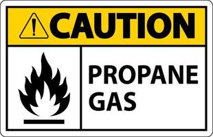 símbolo de etiqueta de precaución de propano, signo de gas propano vector