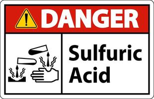 Danger Sulfuric Acid Sign On White Background vector