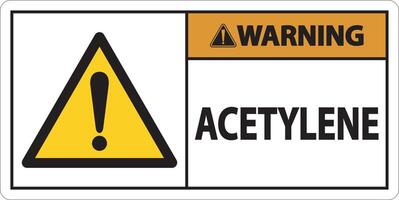 Warning Acetylene Sign On White Background vector