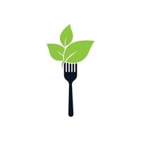 Vegetarian food logo images vector