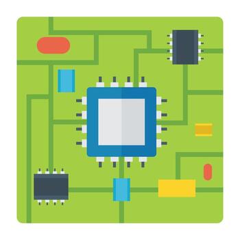 Trendy Microprocessor Chip vector