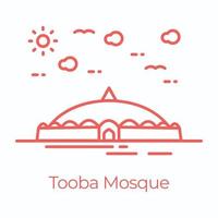 Trendy Tooba Mosque vector