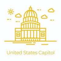 Trendy US Capitol vector