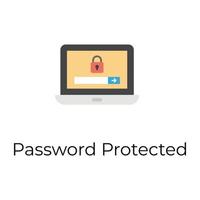 Trendy Laptop Security vector