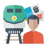 Trendy Train Travel vector