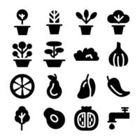 paquete de iconos de glifos de equipos agrícolas vector