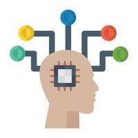 Processor Chip Brain vector