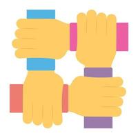 Trendy Helping Hands vector