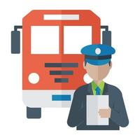 Trendy Bus Driver vector