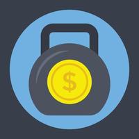 Trendy Kettlebell Currency vector