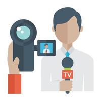 Trendy Media Reporter vector