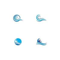 Diseño de ilustración de vector de icono de onda de agua