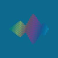 Background sound waves vector logo illustration design