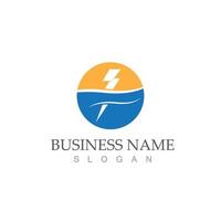 Flash thunderbolt logo template vector