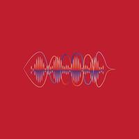 diseño de ilustración de logotipo de vector de ondas de sonido de fondo
