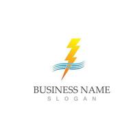 Flash thunderbolt logo template vector