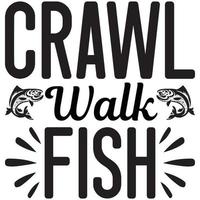 crawl walk fish vector