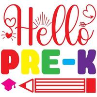 hello pre-k design vector