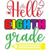 hello eighth grade vector