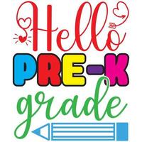 hello pre-k grade vector