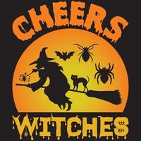 cheers witches design vector