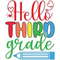 hello third grade vector