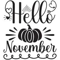 hola noviembre diseño vector