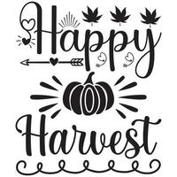 happy harvest design vector